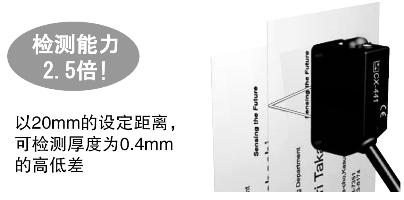 以2％以下的应差可检测小到0.4mm的高低差[CX-441/443]